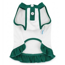 Mooki Pet 韓氧運動Polo裙 MK26015 貓狗通用, 白綠色, 1個