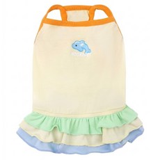 Mooki Pet 海豚花邊涼感吊帶裙 MK26095 貓狗通用, 黃色, 1個