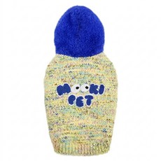 Mooki Pet 仿貂毛連帽花紗毛衣背心 貓狗通用 MK25221, 黃色, 1個