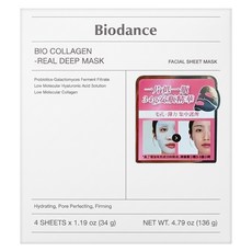 Biodance 膠原蛋白實感深層全效面膜, 1組, 4入