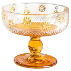 日本 FOREVER 夏日蜜橙甜點杯/冰淇淋杯 325ml, 透明雕花, 1個