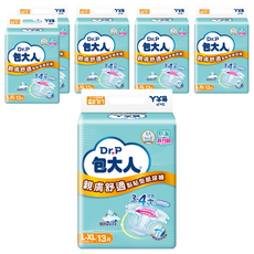 Dr.P 包大人 親膚舒適 成人黏貼型紙尿褲, L-XL, 6個, 13片