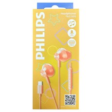PHILIPS 飛利浦 音效強化線控Type C耳塞式有線耳機, 橘色, TAE2000OR