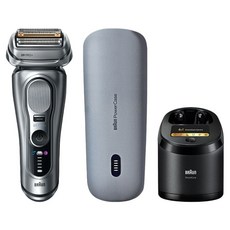 BRAUn 百靈 旗艦9系PRO+電動刮鬍刀 附充電旅行盒 + 智慧清潔充電座, 銀色, Series 9 Pro+ 9677CC