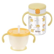 Richell 利其爾 Aqulea第5代學習水杯組合 小雞咕咕, 黃色, 1套, 350ml