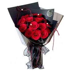 FLORAL M 花藝 仿真花 只想愛妳玫瑰香水花束, 紅色, 1件