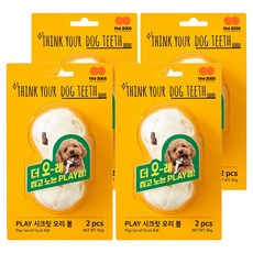 띵크유어도그티 강아지 Play 간식 시크릿 오리 볼 2p, 60g, 4개, 혼합맛(소가죽/오리고기)