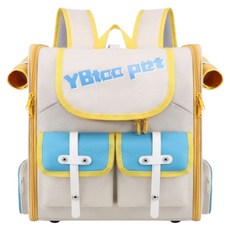 YBtoo pet 悦佰兔 大容量寵物外出繽紛雙肩包 JCB048, 黃藍色, 1個