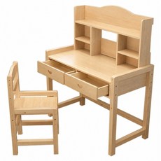 彬彬小舖 實木兒童書桌椅, 原木色