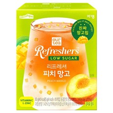 아워티 리프레셔 피치 망고 로우슈가 과일차, 5g, 1개, 10개입