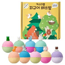 커스터블 숲속동물 피규어 배쓰밤 9종 세트, 630g, 1세트