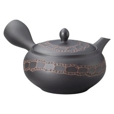常滑燒 日本製 寶龍作陶瓷網紋急須壺 Y-229, 黑色, 1個, 340ml
