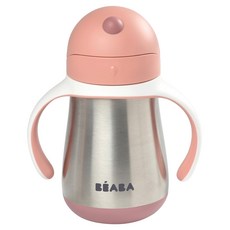 BEABA 不鏽鋼雙耳吸管水杯, 粉紅色, 1個, 250ml