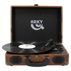 ARKY 手提式復古典藏黑膠唱機 琥珀木紋 AKLP-888