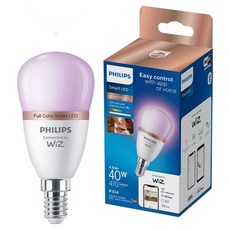 WiZ 필립스 컬러 앰비언스 E14 LED 스마트 전구 4.5W, 1개
