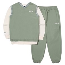 휠라키즈 우븐조끼 + 맨투맨 + 팬츠 세트 FK2FSG3101X