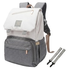 AFAMIC 艾法 多層次收納大容量防潑水乾溼分離媽媽包 BB09 附娃娃車專用掛勾, 白色