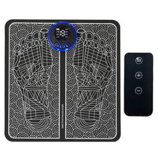 EMS 저주파 무선 스마트 발 마사지기 + 리모컨 세트, 블랙(마사지기)
