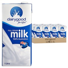 dairygood 倍瑞 100% 澳洲奶協會全脂牛乳/保久乳, 12個裝, 1L