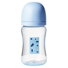 KU.KU Duckbill 酷咕鴨 KUKU PLUS 印記PP寬口奶瓶, 晨曦藍, 1個, 240ml