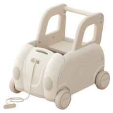 nunu House 多用途汽車造型幼童收納學步車, 米白色, 1個