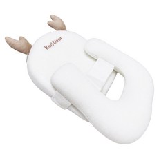 Kori Deer 可莉鹿 餵奶神器嬰兒防吐奶斜坡墊 鹿角款 透氣網布, 白色, 1個