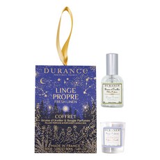 DURANCE 朵昂思 清新亞麻香氛好眠組 節慶版E 含枕頭香水50ml + 香氛蠟燭30g, 1套