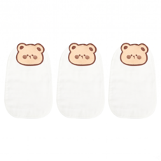Besthot 可愛動物純沙棉吸汗巾 3入組 大號, 小熊, 1套