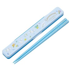 Skater 環保筷子 + 靜音收納盒 18cm, 大耳狗 水彩花柄, 1套, 筷子 + 收納盒