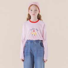 아이러브제이 아동용 마이스윗키티 배색 싱글티