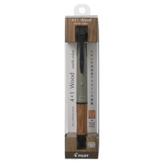 PILOT 百樂 0.5mm 4色原子筆 + 0.5mm 自動鉛筆 4+1 木質大地色系多功能筆, 大地米, 1個