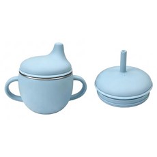 buypal 兒童304不鏽鋼內膽水杯雙蓋組, 藍色, 1套, 220ml