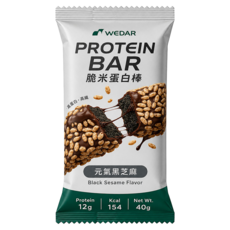 WEDAR 薇達 脆米蛋白棒 元氣黑芝麻, 40g, 1個