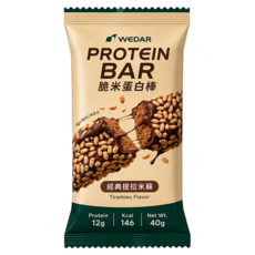 WEDAR 薇達 脆米蛋白棒 經典提拉米蘇, 40g, 1個