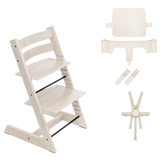 STOKKE Tripp Trapp 成長椅6m＋經典組合 櫸木, 水洗白