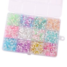 Baide 實用DIY珠寶飾品手鍊戒指項鍊製作串珠工藝12格套組, 淺色系, 1套
