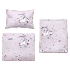 JIA'S LIVING 家適居家 Hello Kitty 幼稚園睡墊組/露營睡袋 可機洗 台灣製, 獨角獸粉