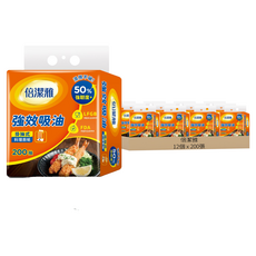 倍潔雅 強效吸油料理廚房紙巾, 12個, 200張