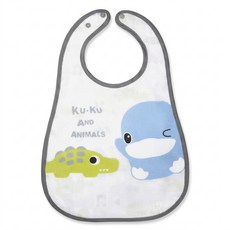 KU.KU Duckbill 酷咕鴨 動物派對防水圍兜, 仲夏藍, 1個, 1個裝