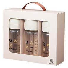 KU.KU Duckbill 酷咕鴨 KUKU PLUS 純真之瞳寬口PPSU奶瓶3件組, 微光, 1套, 240ml