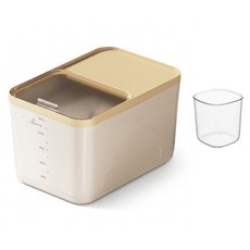 Ouk 歐悠可 密封防蟲防潮大容量米桶 附量杯 15kg, 米白色, 1個