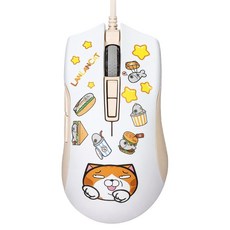 irocks 艾芮克 光學遊戲滑鼠 白爛貓聯名款, 白色, IRM31E-CAT