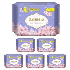 JOYFUL NAPKIN 悅棉 涼感衛生棉 衛生巾 夜用型 6包, 1套, 7片, 29cm