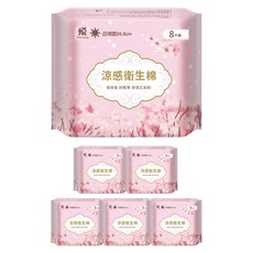 JOYFUL NAPKIN 悅棉 涼感衛生棉 衛生巾 日用型 6包, 1套, 8片, 24.5cm
