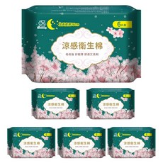 JOYFUL NAPKIN 悅棉 涼感衛生棉 衛生巾 加長夜用型 6包, 1套, 6片, 36cm