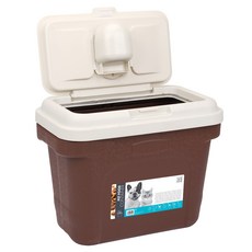 M-PETS 時尚飼料儲糧桶 附勺子, 咖啡色, 1個, 4.5L