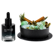 les nez 香鼻子 水晶香氛能量寶盒 智慧綠螢石 附擴香原精 30ml, 1組, 木樨禪茶