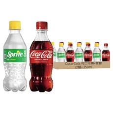 Coca-Cola 可口可樂 好運澎湃組 可口可樂 6瓶 + 雪碧 6瓶, 12個, 350ml