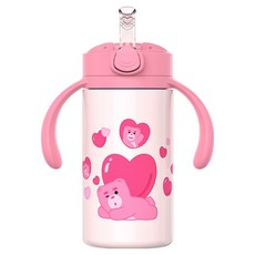 JOONIE Bellygom 單鍵式簡易不鏽鋼吸管杯, 粉紅色, 1個, 280ml