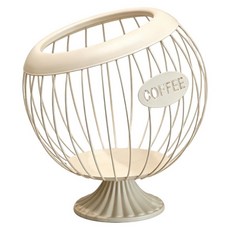 SUnORO 咖啡膠囊收納架/斜口球形鐵藝膠囊架/Nespresso膠囊架 高款, 米白色, 1個